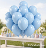 Pastel Blue Balloons | 12 Inch Baby Blue Latex Party Decor