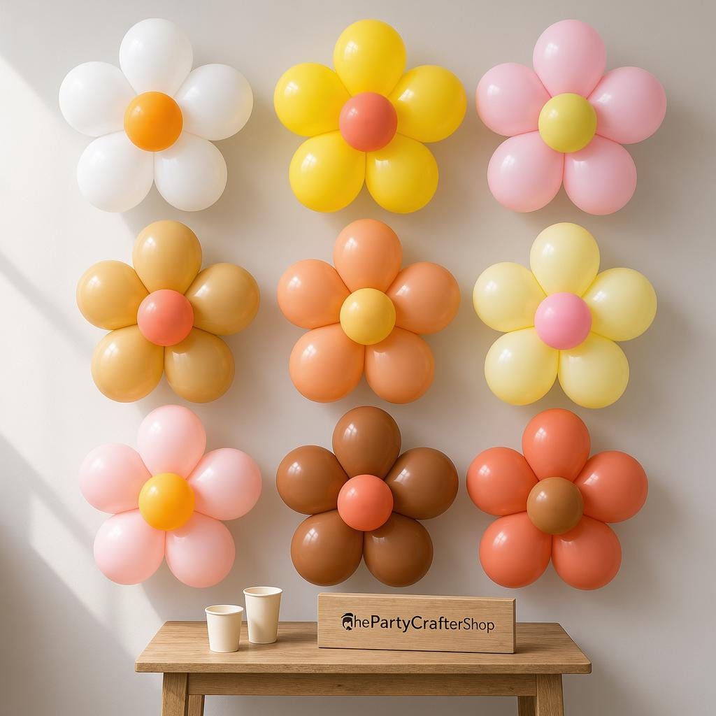 Daisy Flower Balloon Set | Multicolor Groovy Boho Party Decor