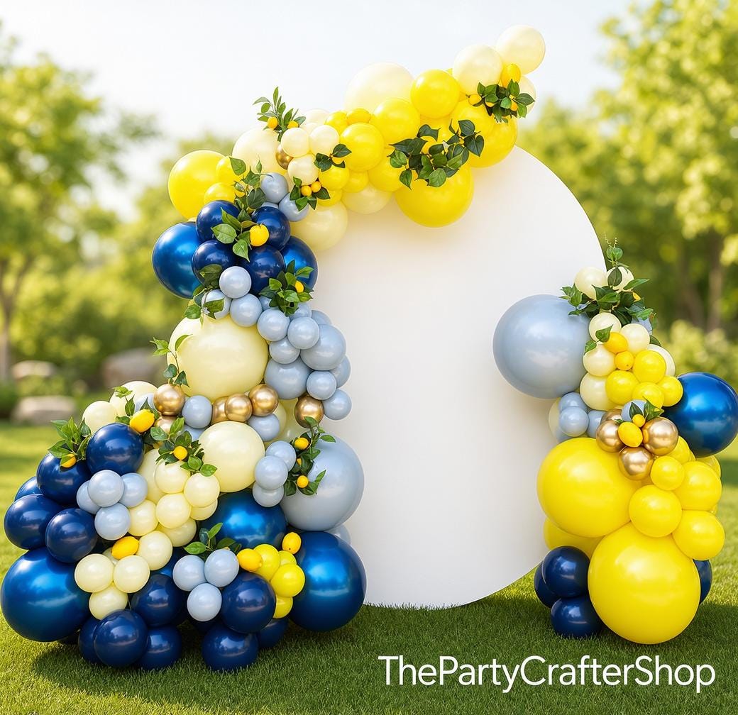 Royal Blue Yellow Balloon Arch Garland Kit | Party Decor (153 Pc)
