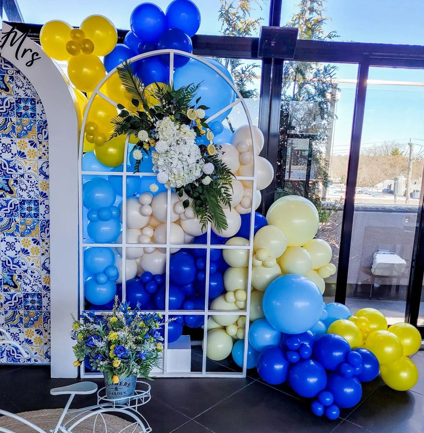 Royal Blue Yellow Balloon Arch Garland Kit | Party Decor (153 Pc)