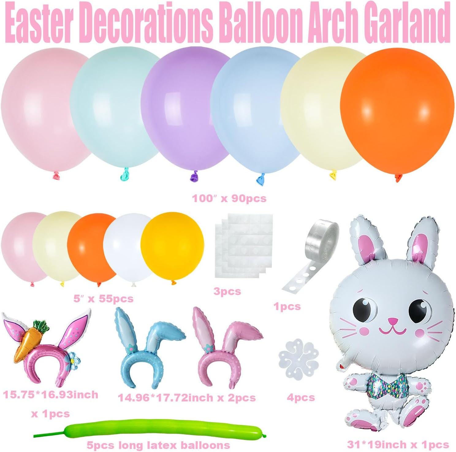 Easter Balloon Arch Kit | Bunny Carrot Garland, Spring Party Decor