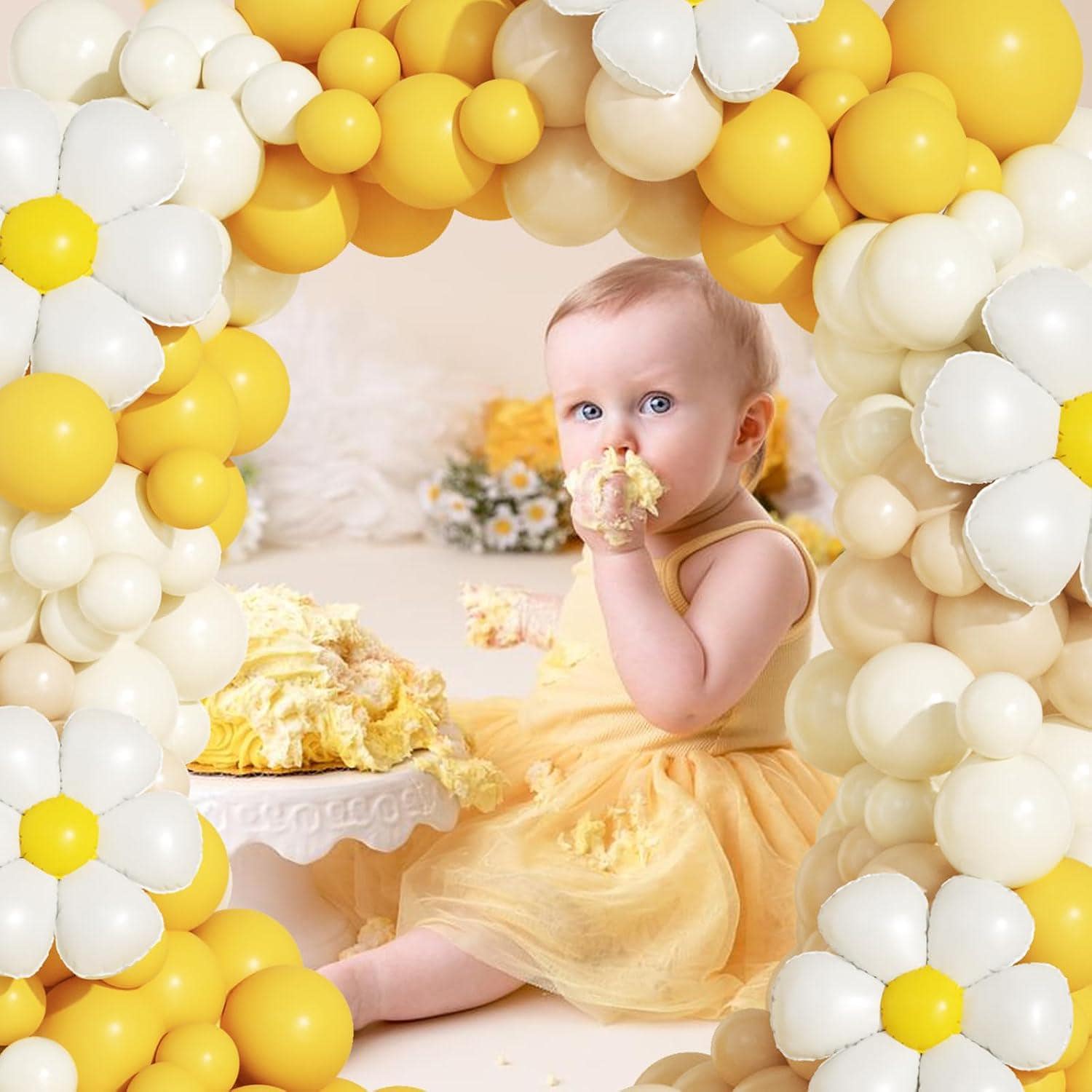 Bee Balloon Arch Kit | Daisy Mylar Balloons, Little Honey Baby Shower Decor