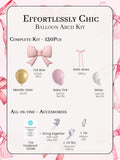 Pink White Gold Bow Balloon Arch Garland | Coquette Party Decor