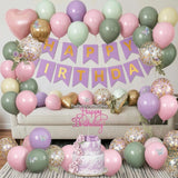 Fairy Birthday Balloon Set | Sage Green, Purple, Pink Butterfly Party Decor