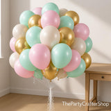 Pastel Pink Green Gold Balloon Set | Whimsical Party Decor (Baby Shower)