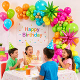 Tropical Balloon Arch Kit | Hawaiian Luau Garland with Star Balloons (145pc)