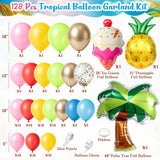 Hawaiian Luau Balloon Arch Kit | Tropical Palm Tree, Pineapple, Ice Cream Balloons