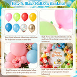 Hawaiian Luau Balloon Arch Kit | Tropical Palm Tree, Pineapple, Ice Cream Balloons