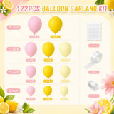 Pastel Pink Yellow Balloon Arch Kit | Lemon Summer Birthday Party Decor