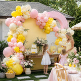 Pastel Pink Yellow Balloon Arch Kit | Lemon Summer Birthday Party Decor