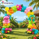 Tropical Balloon Arch Kit | Flamingo, Palm Leaves, Hawaiian Luau Party Decor