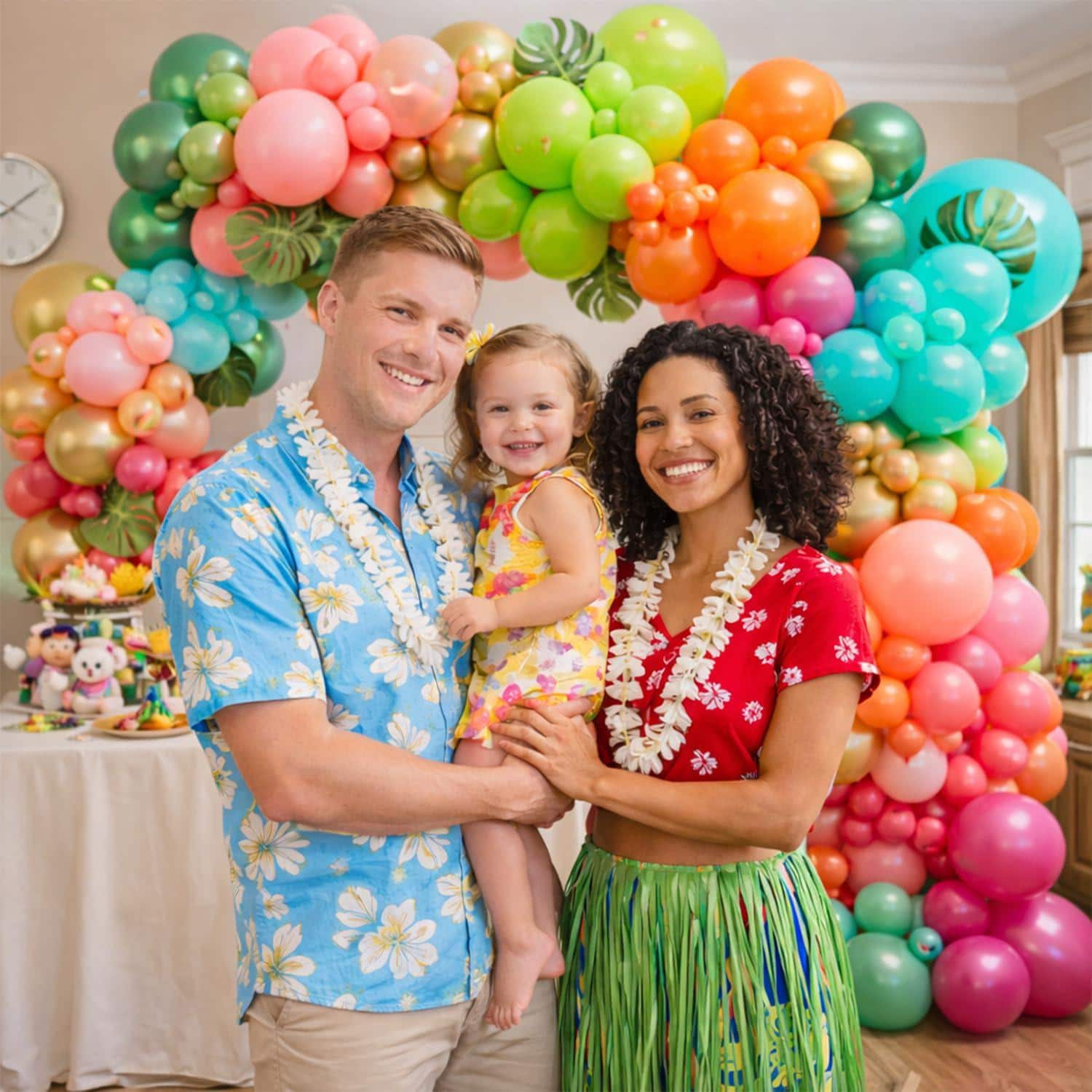 Flamingo Tropical Balloon Garland Kit | Hawaiian Luau Party Decor, Birthday Baby Shower