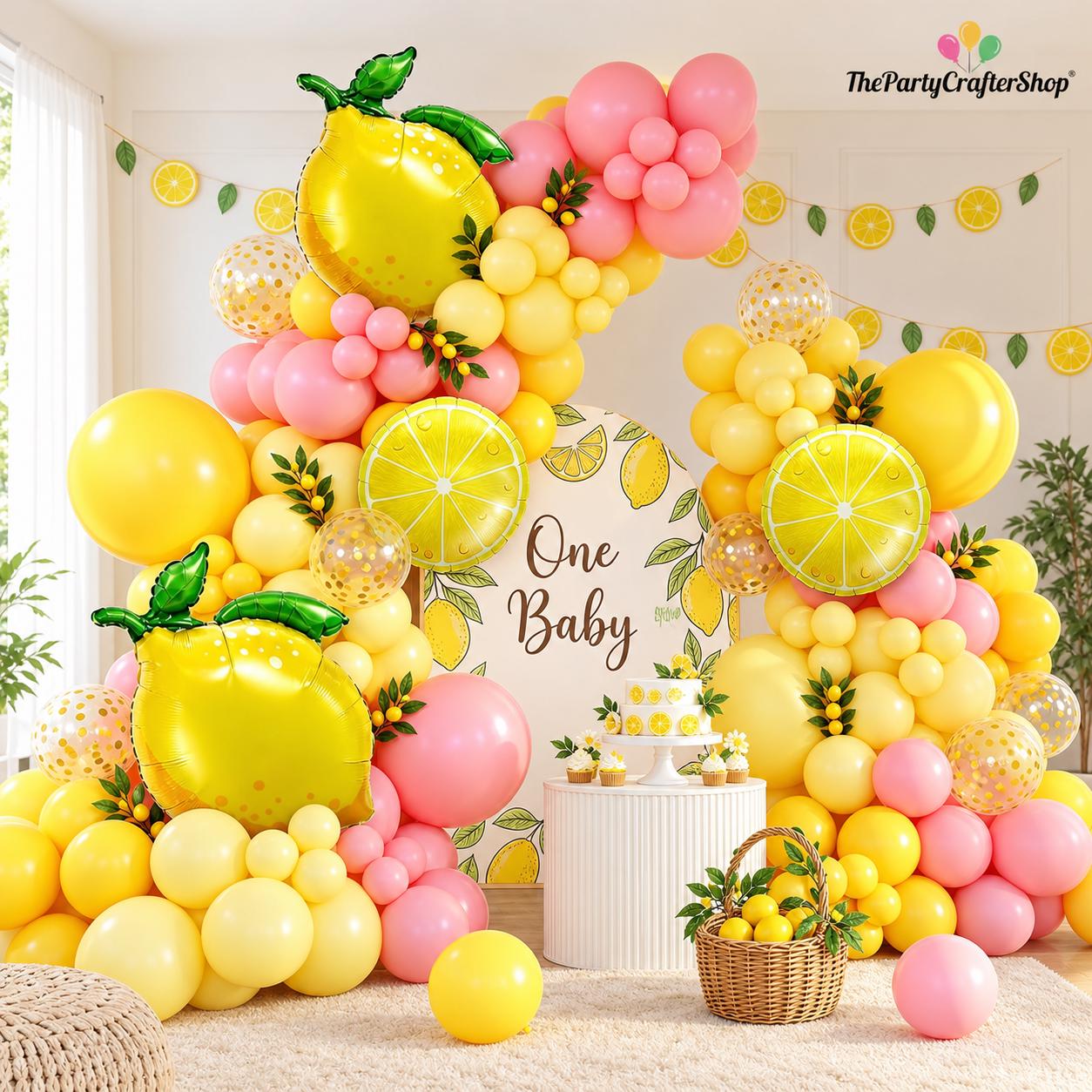 Lemonade Balloon Arch Kit | Tropical Summer Birthday Party Decor
