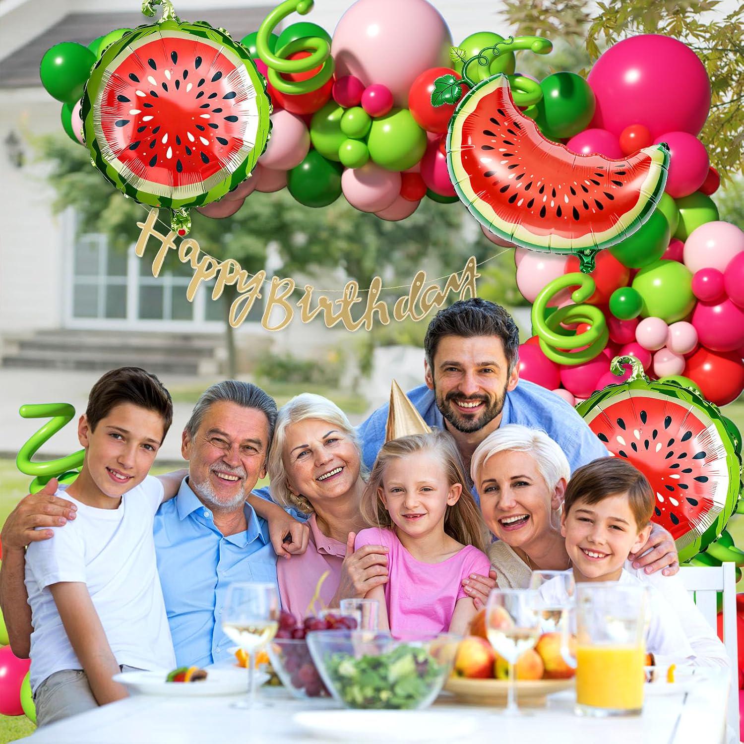 Watermelon Balloon Arch Kit | Pink Green Red Garland, Summer Birthday Party Decorations