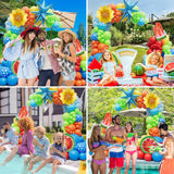 Summer Tropical Balloon Arch Kit | Pool Beach Luau Party Decor, Watermelon Sun Balloons