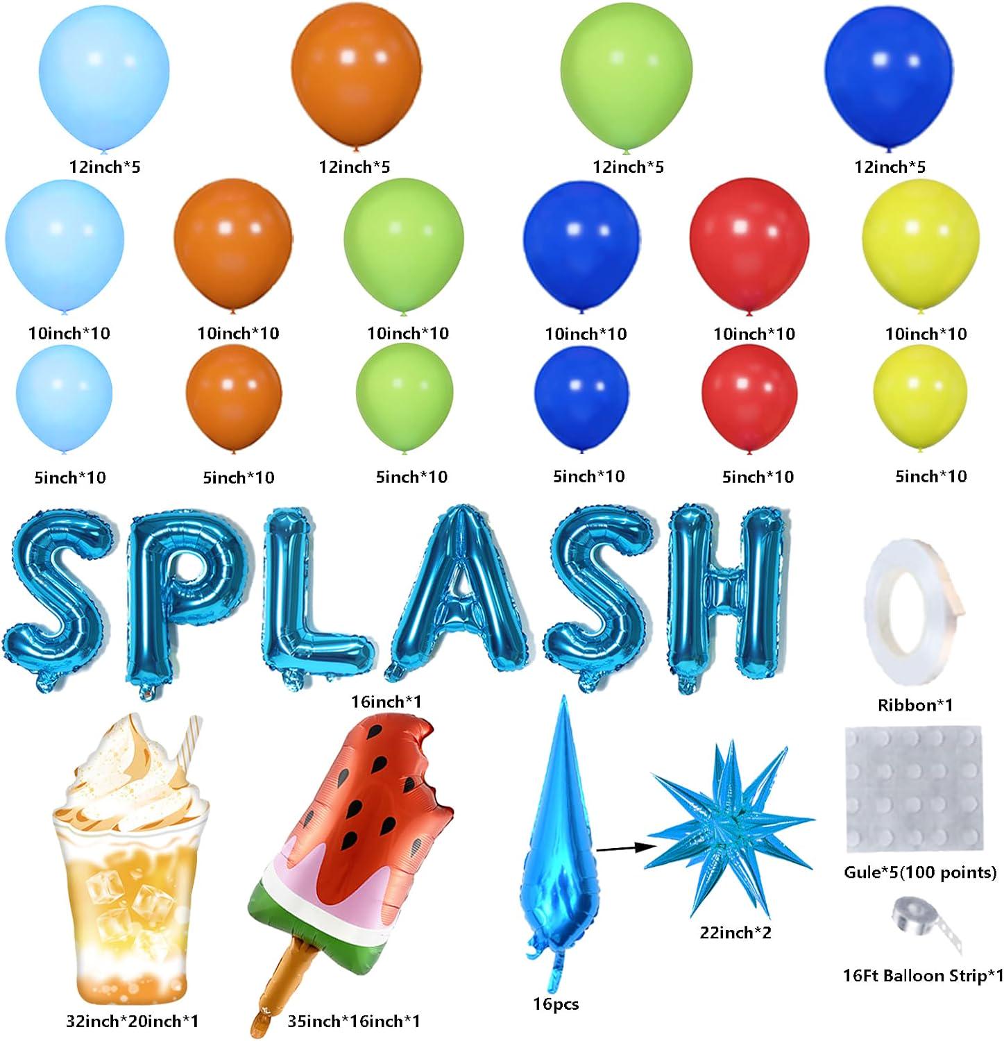 Pool Party Balloon Garland Kit | Tropical Summer Birthday Baby Shower Decor