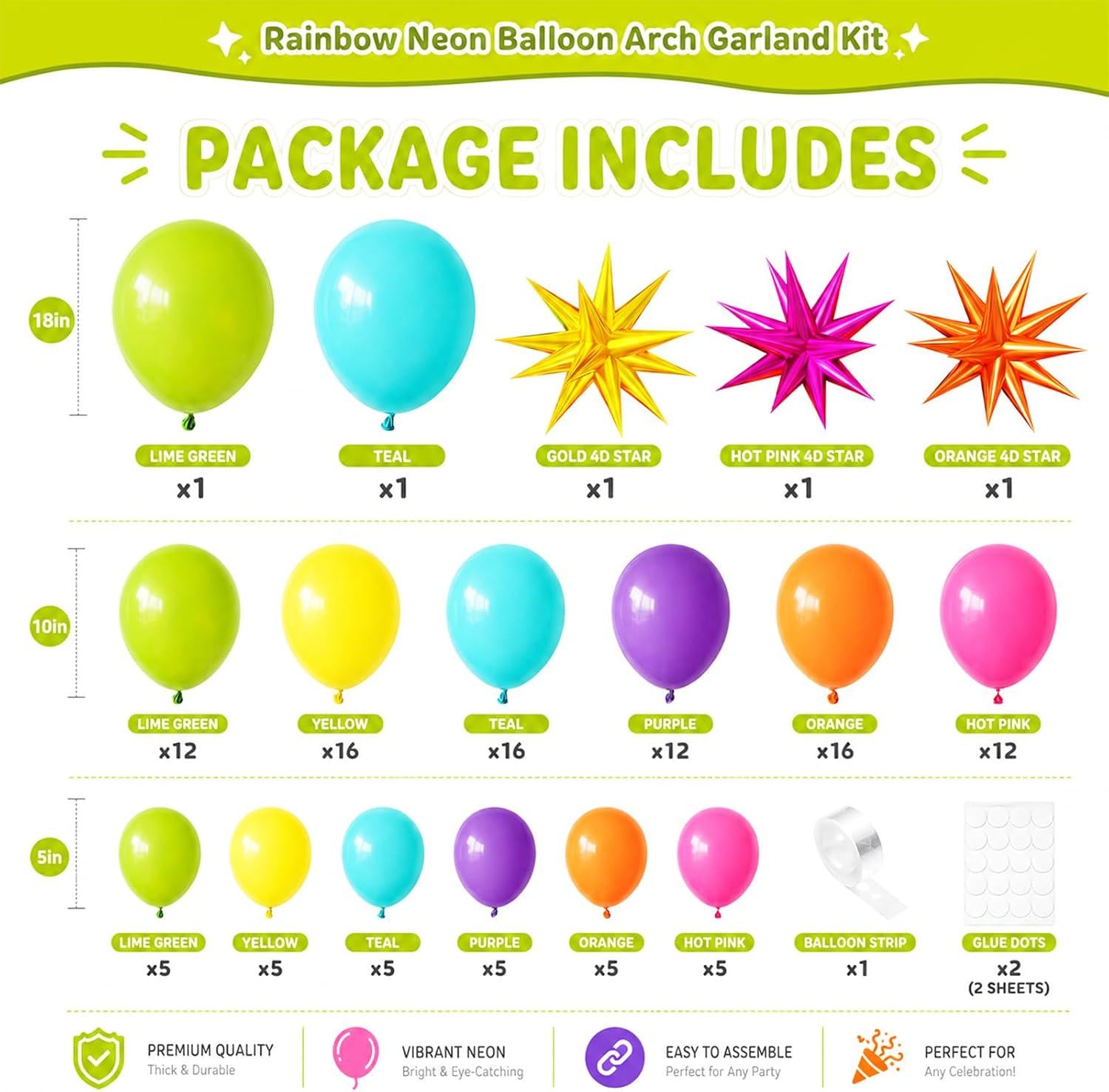 Tropical Balloon Garland Kit | Rainbow Luau Party Decor, Aloha Birthday Pool Party