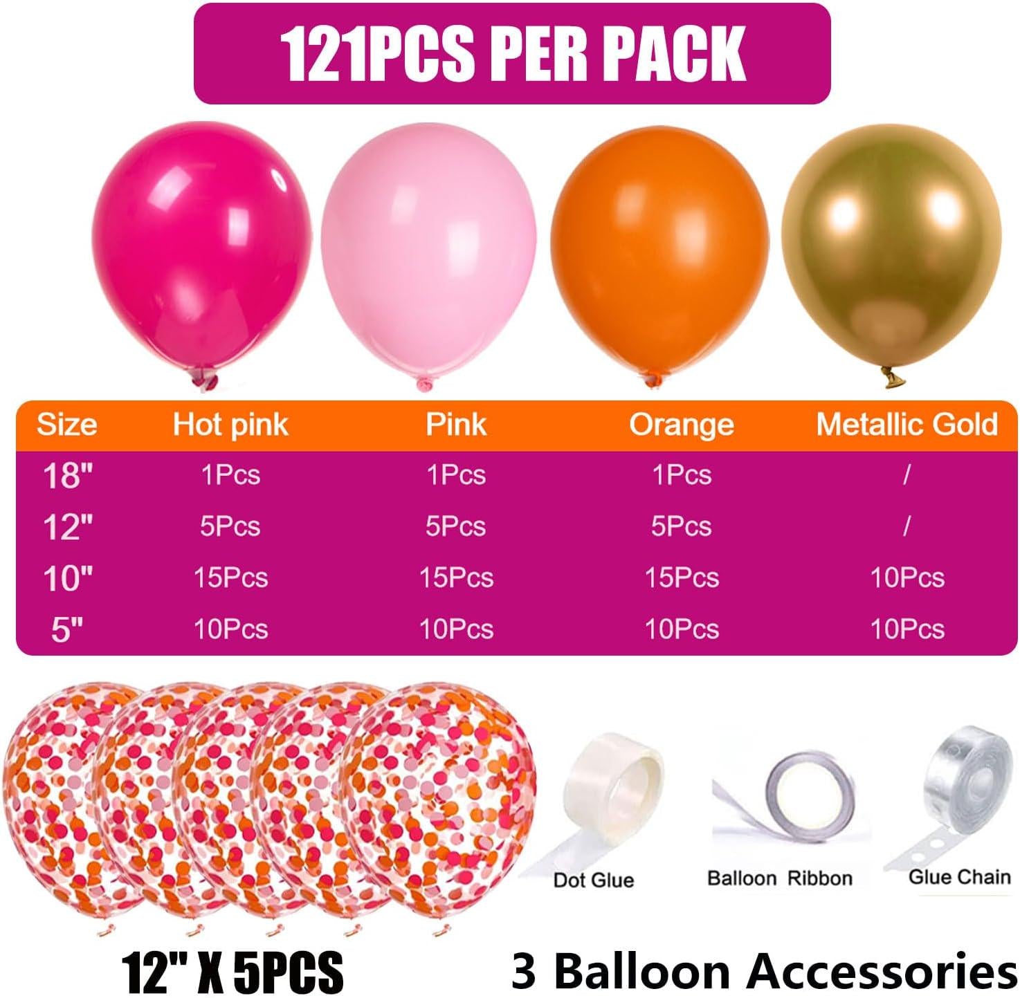 Pink Orange Balloon Garland Kit | Sunset Bachelorette, Baby Shower Decor