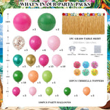 Tropical Balloon Arch Kit | Hawaiian Luau Garland, Umbrella Toppers, Summer Party Decor