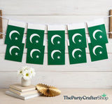 30 Pc Pakistan Flag Bunting | 32ft Pakistani String Banner Decorations