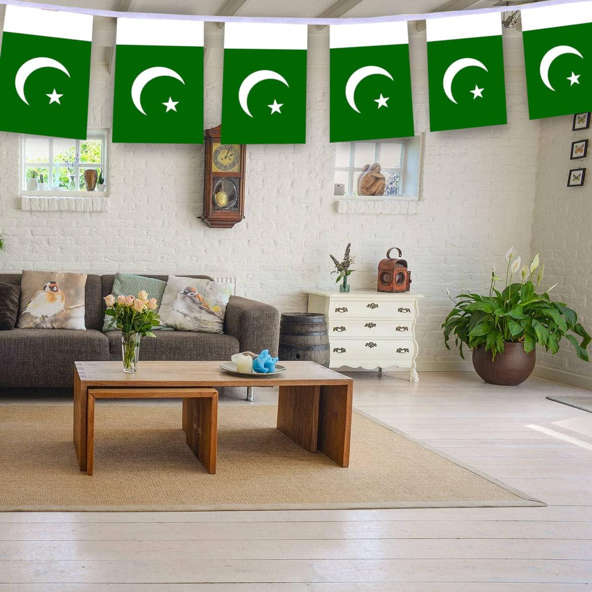 30 Pc Pakistan Flag Bunting | 32ft Pakistani String Banner Decorations