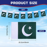 Pakistan Mini Flag Bunting Banner | 18ft 20 Flag Patriotic Party Decor