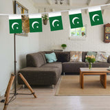 Pakistan Flag Bunting Banner | 30 Mini Pennant String Flags, 32ft, Party Decor