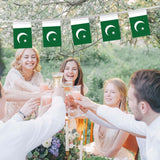 Pakistan Flag Bunting Banner | 30 Mini Pennant String Flags, 32ft, Party Decor