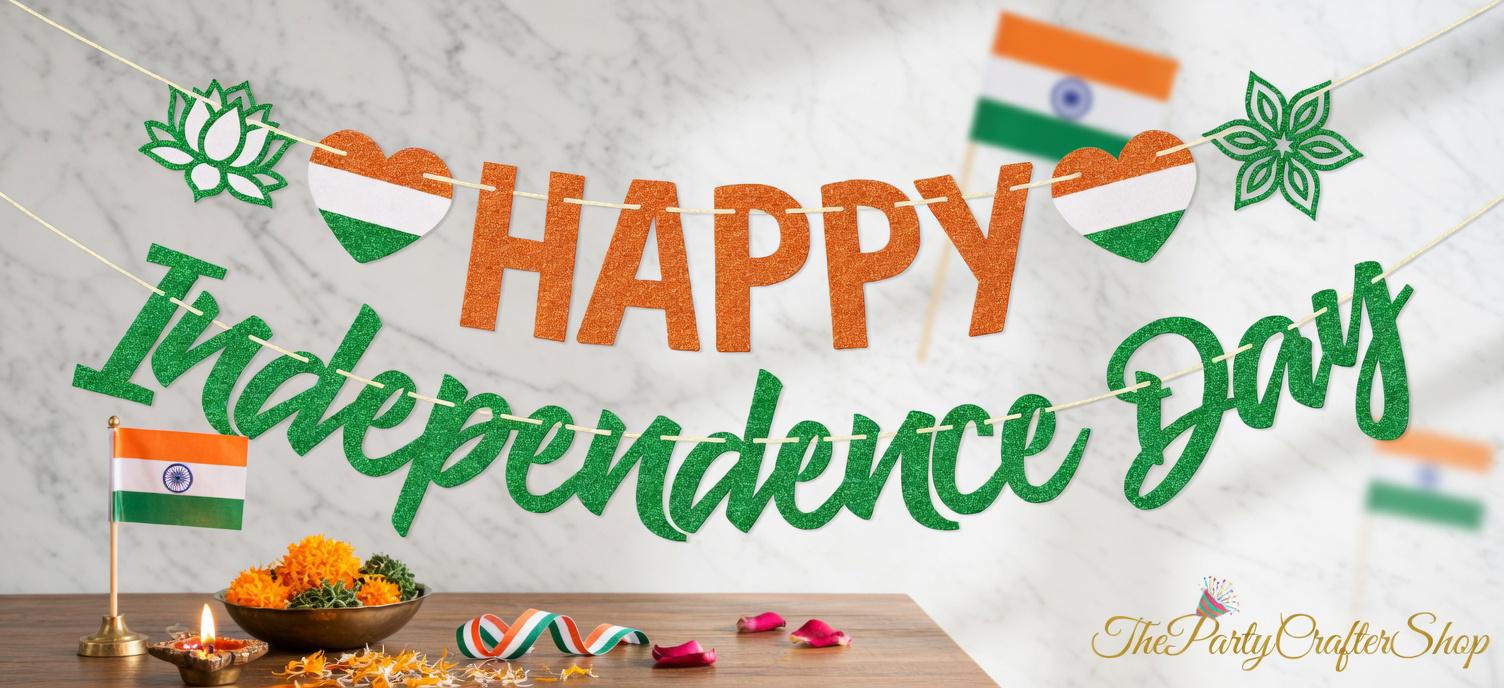 India Independence Day Banner | Pre Strung 15th August Patriotic Garland | Indian Party Decorations