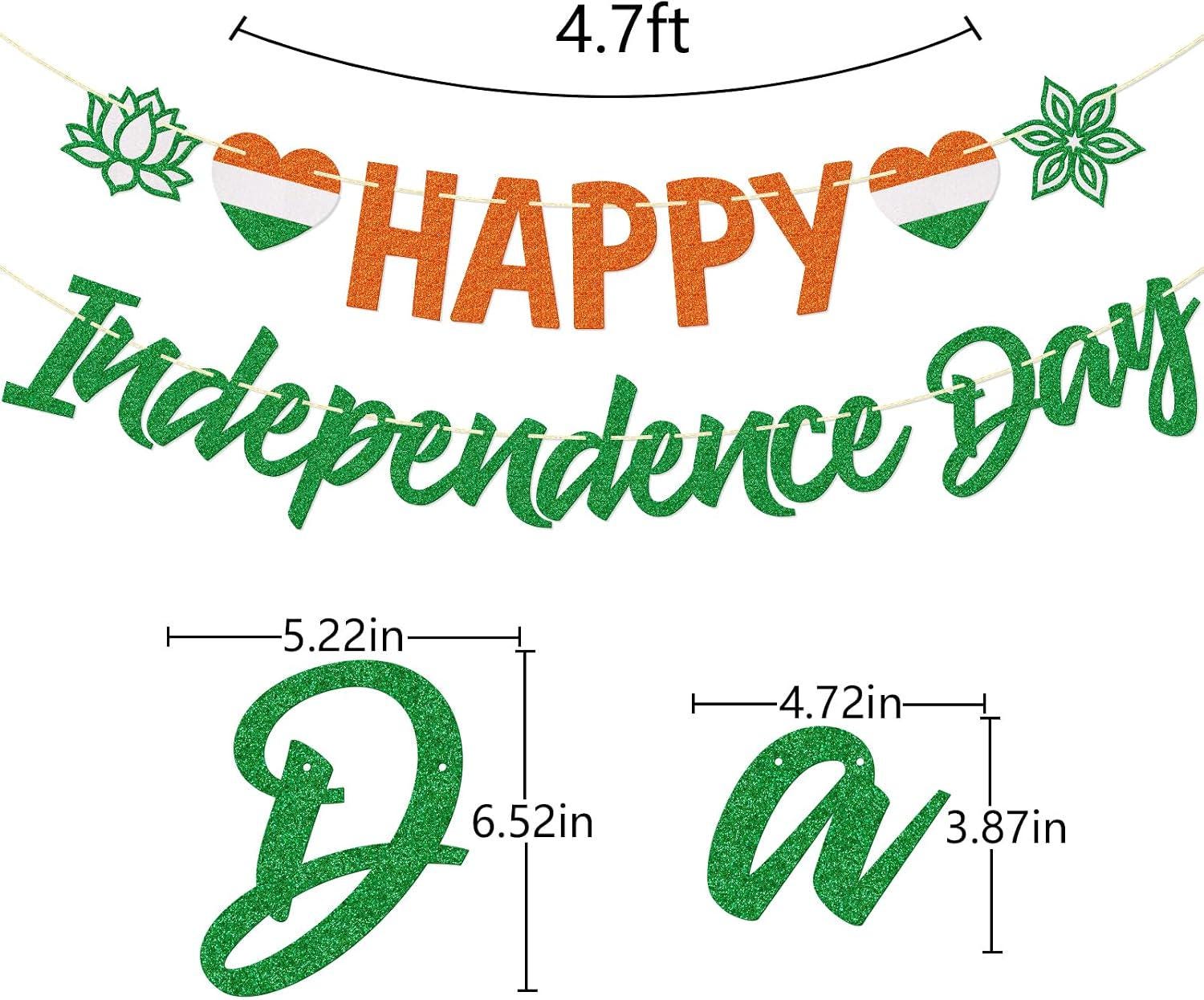 India Independence Day Banner | Pre Strung 15th August Patriotic Garland | Indian Party Decorations