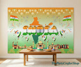 7x5ft India Independence Day Backdrop | Indian Flag Landmark Photo Background | 15th August Party Decor