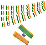 Indian Flag Banner Garland, 38 Mini Flags, Independence Day Party Decor