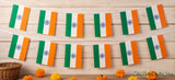 India Flag Banner Garland, 30 Mini Polyester Flags, 33 Feet Patriotic Party Decor