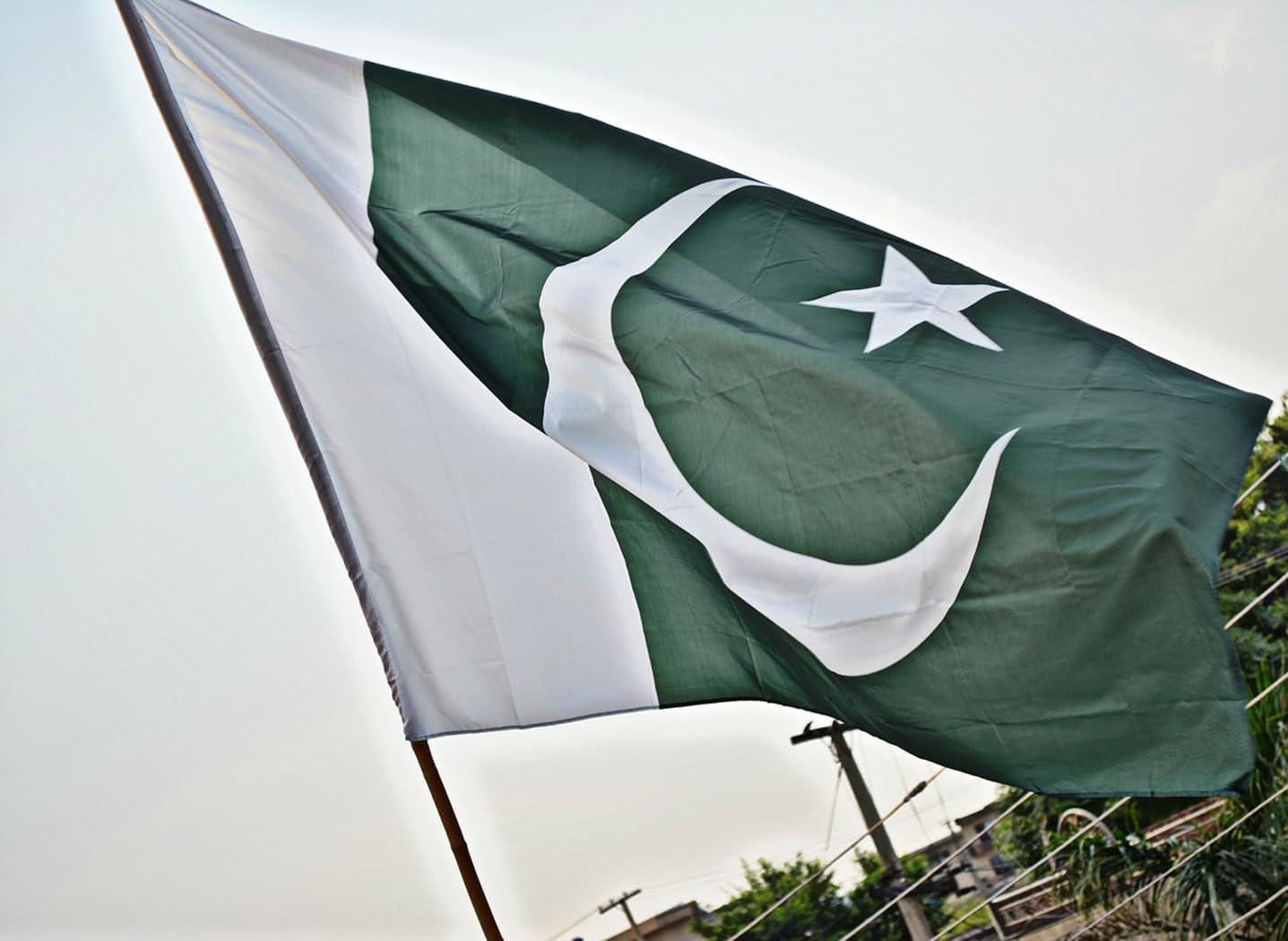 Pakistan Flag 2x3 Ft, Polyester National Flag With Brass Grommets