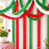 India Independence Day Tricolor Paper Streamers, Red Green White Garland Party Decor