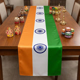 India Flag Table Runner, Tricolor Patriotic Celebration Dining Decoration (2 Pcs)