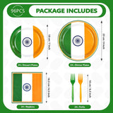 India Flag Party Supplies Set, Disposable Tableware for Independence Day Celebration