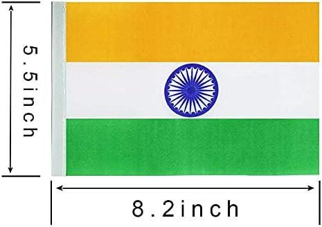 India Flag Banner, 50 Ft Patriotic Pennant, 38 Mini Flags, Indoor Outdoor Party Decor