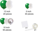 Dark Green White Silver Balloon Arch Garland Kit, Forest Metallic Party Decor