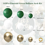 Emerald Green Gold Balloon Arch Kit, Jungle Safari Party Garland Decoration