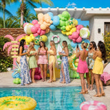 Pool Party Balloon Garland Kit | Tropical Pastel Beach Ball Swim Ring Decor