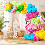 Tropical Pool Party Balloon Arch Kit | Flamingo Hawaiian Garland, Summer Birthday Decor
