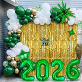 Graduation Balloon Garland Arch Kit, Dark Green Gold White, Class of 2026 Party Decorations