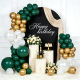 Emerald Green Gold Balloon Arch Kit, Hunter White Garland, Jungle Party Decor
