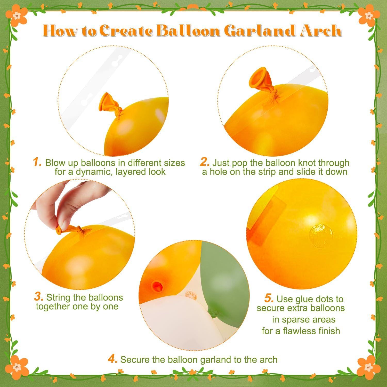 124Pcs Orange Green Balloon Arch Kit, Sage Green Nude Gold Pearl White Balloon Garland, Bridal Shower Baby Shower Party Decor
