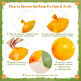 124Pcs Orange Green Balloon Arch Kit, Sage Green Nude Gold Pearl White Balloon Garland, Bridal Shower Baby Shower Party Decor