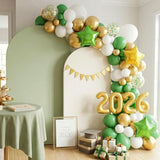 Green Gold Graduation Balloon Garland Kit, Class of 2026 Party Decoration