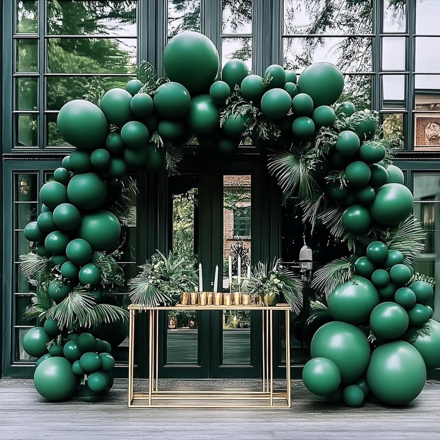 Dark Emerald Green Balloon Arch Garland Kit, Double Stuffed Party Decor