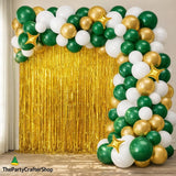 Dark Green Gold Balloon Arch Kit, White Metallic Garland, Birthday Wedding Party Decor