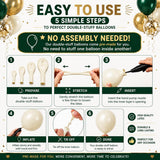 Emerald Green Gold Balloon Arch Kit, Double Stuffed Hunter Forest Balloons, Party Decor